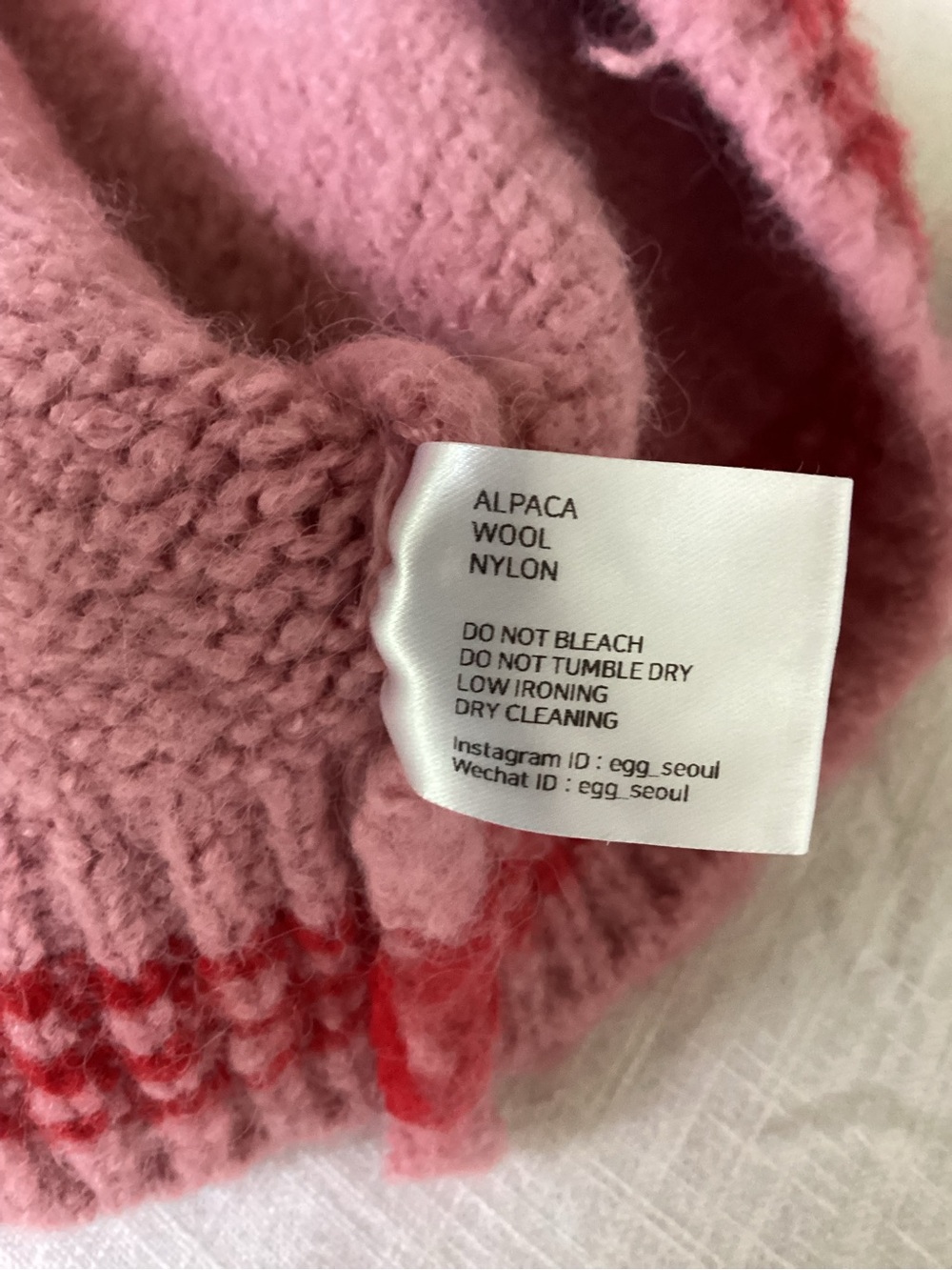 Egg Trading Fuzzy Alpaca Wool Blend Boucle Sweater Vest Large Pink Korea - Picture 11 of 16